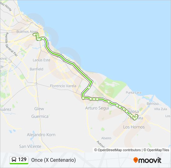Mapa de 129 de Colectivo
