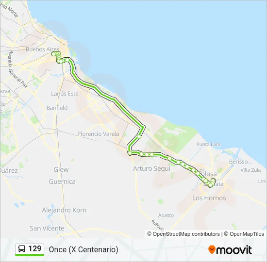 129 Colectivo Line Map