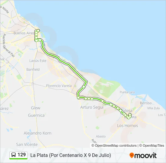 129 Colectivo Line Map