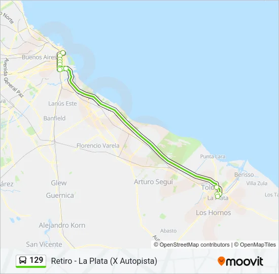 129 Colectivo Line Map