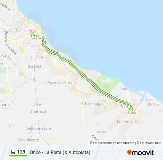 129 Colectivo Line Map