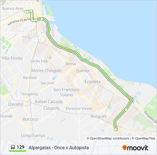 129 Colectivo Line Map