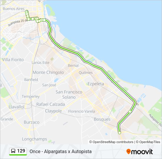 129 Colectivo Line Map