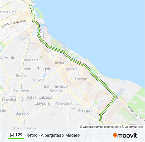 129 Colectivo Line Map