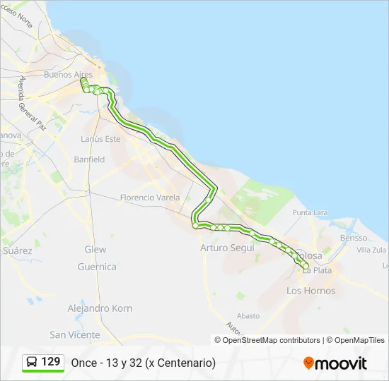 129 Colectivo Line Map
