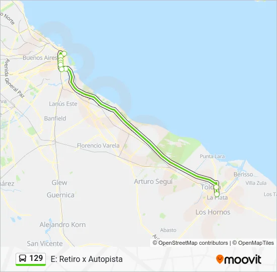 Mapa de 129 de Colectivo