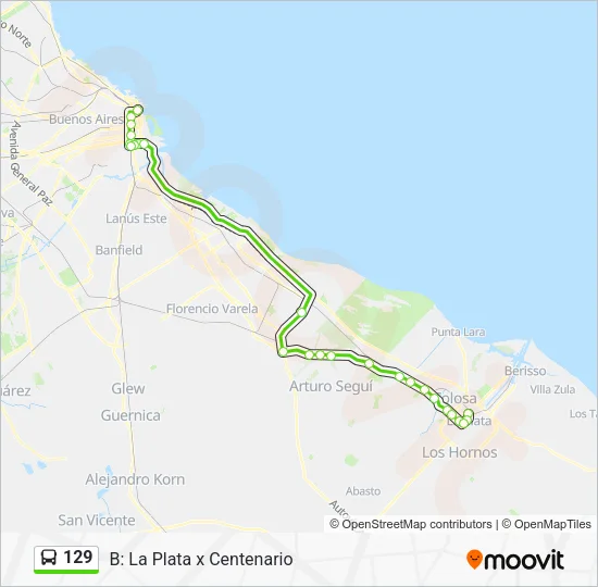 Mapa de 129 de Colectivo