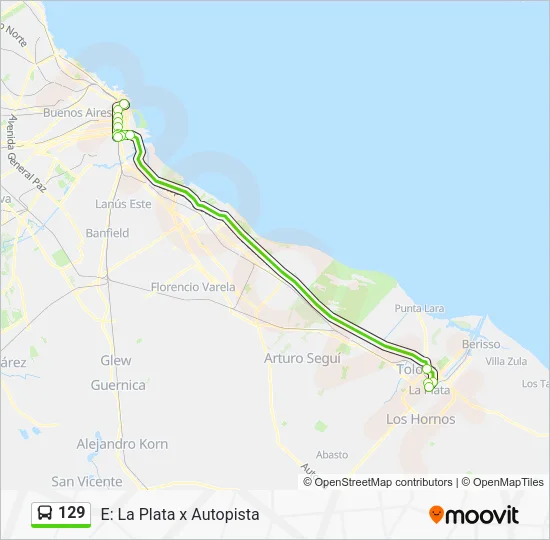 129 Colectivo Line Map