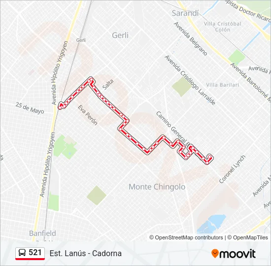 521 Colectivo Line Map