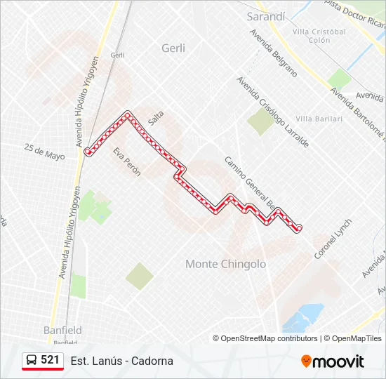 521 Colectivo Line Map