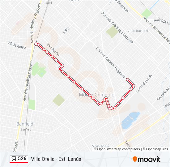 Mapa de 526 de Colectivo