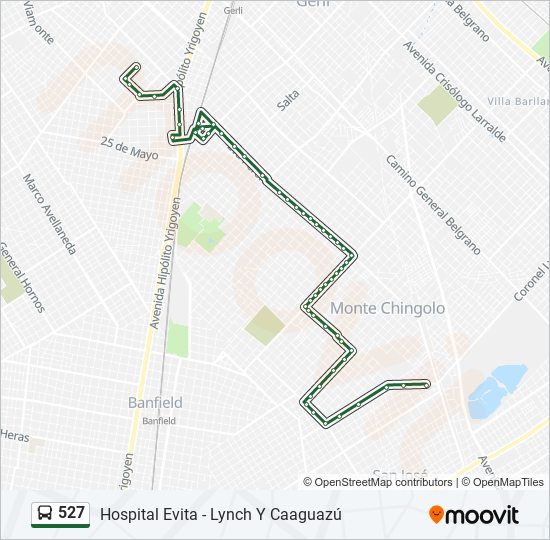 527 Colectivo Line Map