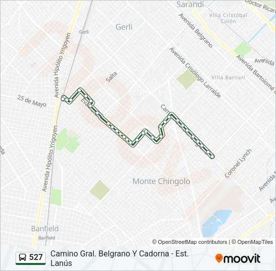 527 Colectivo Line Map