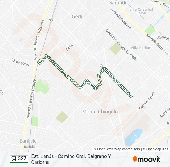 527 Colectivo Line Map