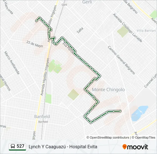 527 Colectivo Line Map