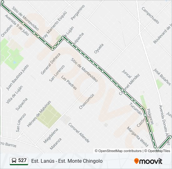 527 Colectivo Line Map