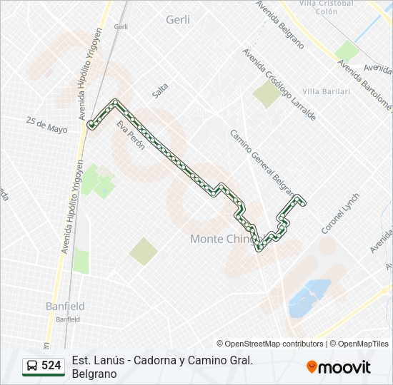 Mapa de 524 de Colectivo