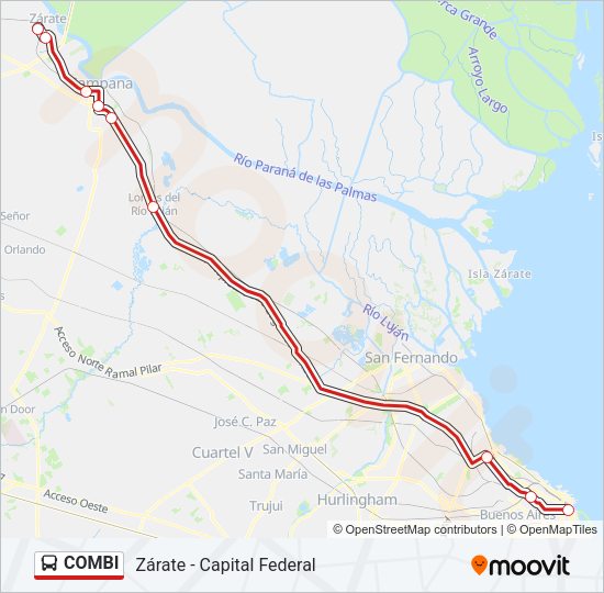 Mapa de COMBI de Colectivo