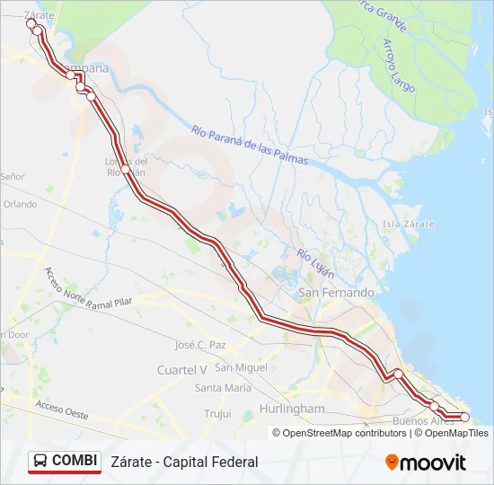 COMBI Colectivo Line Map
