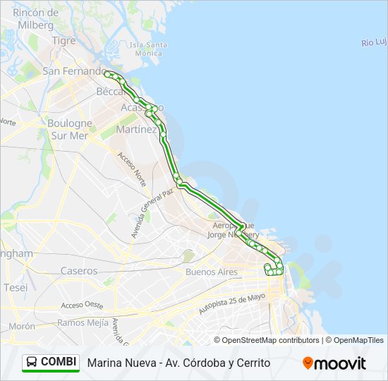 Mapa de COMBI de Colectivo
