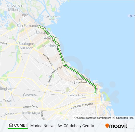 Mapa de COMBI de Colectivo