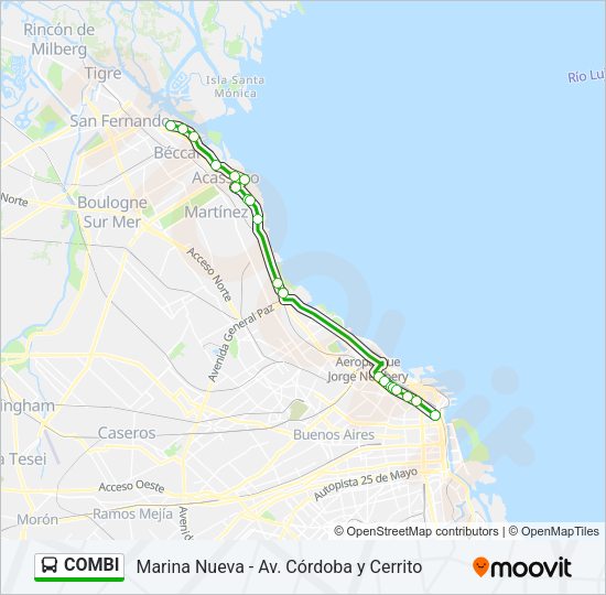 COMBI Colectivo Line Map