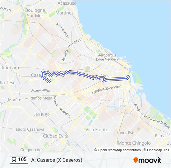 105 Colectivo Line Map