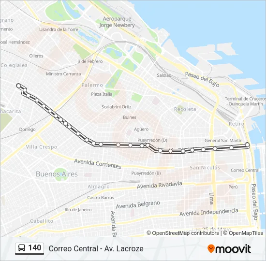 140 Colectivo Line Map