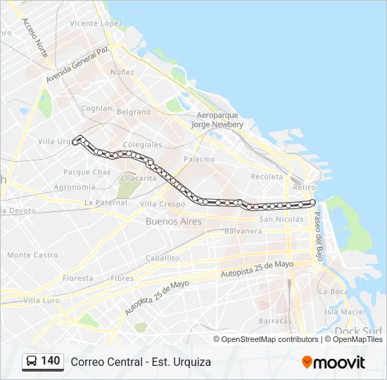 140 Colectivo Line Map