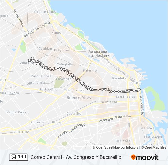 Mapa de 140 de Colectivo
