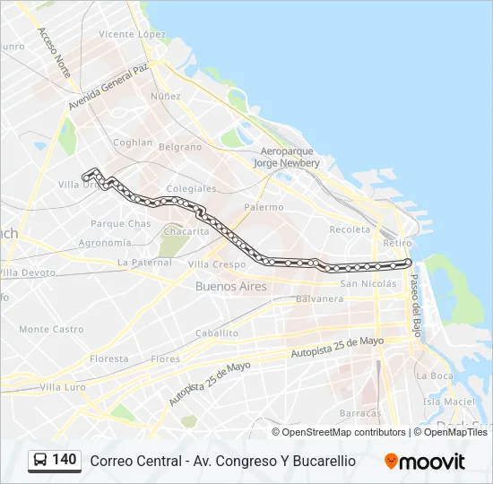 140 Colectivo Line Map