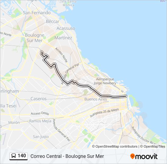 Mapa de 140 de Colectivo