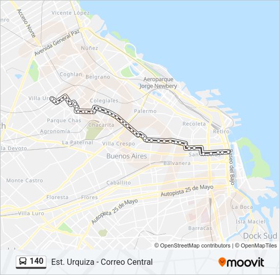140 Colectivo Line Map