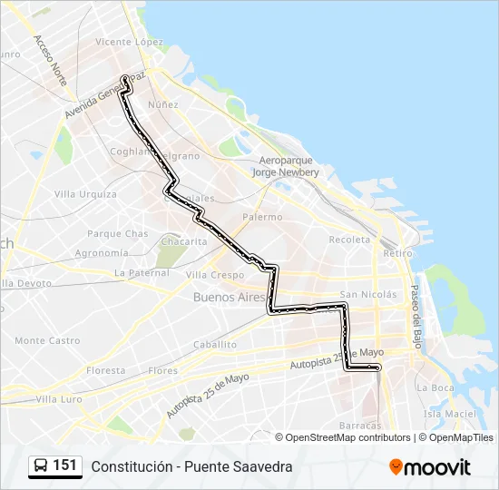 151 Colectivo Line Map