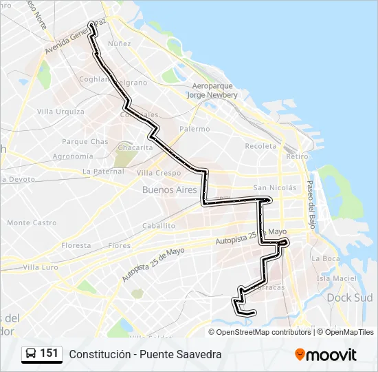 151 Colectivo Line Map