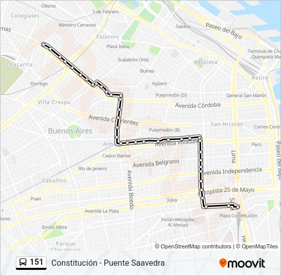 151 Colectivo Line Map