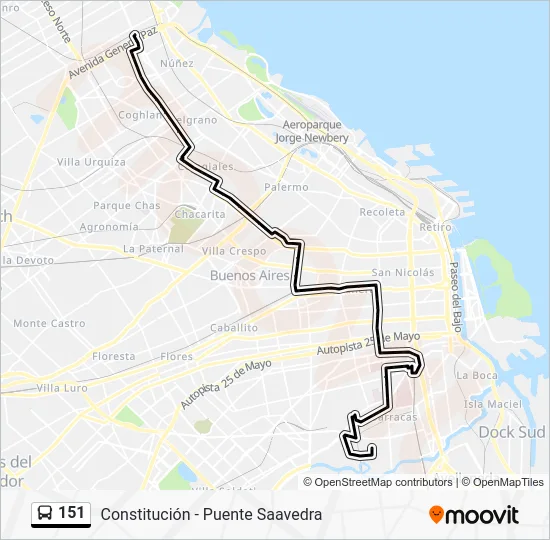151 Colectivo Line Map
