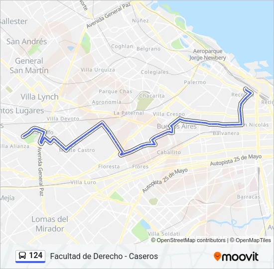 124 Colectivo Line Map
