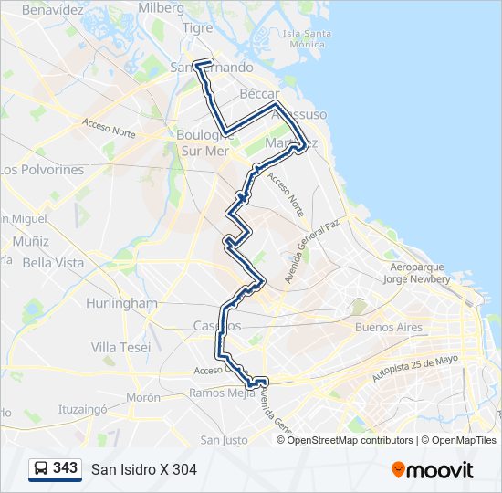 343 Route Schedules, Stops & Maps San Isidro X 304 (Updated)
