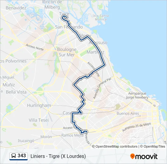 343 Colectivo Line Map