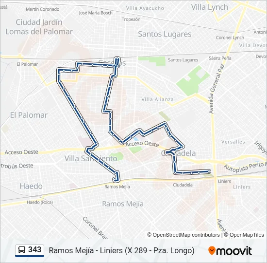 343 Colectivo Line Map