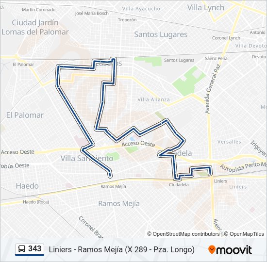 343 Colectivo Line Map