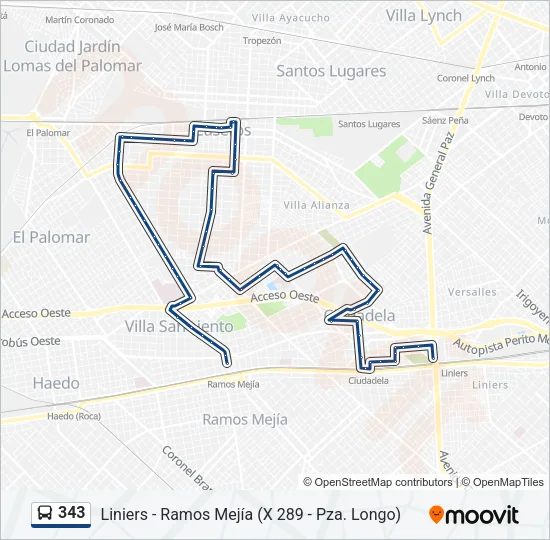 343 Colectivo Line Map