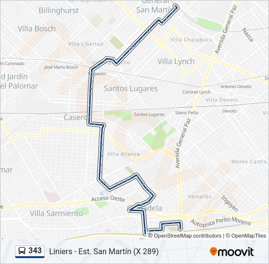 343 Colectivo Line Map