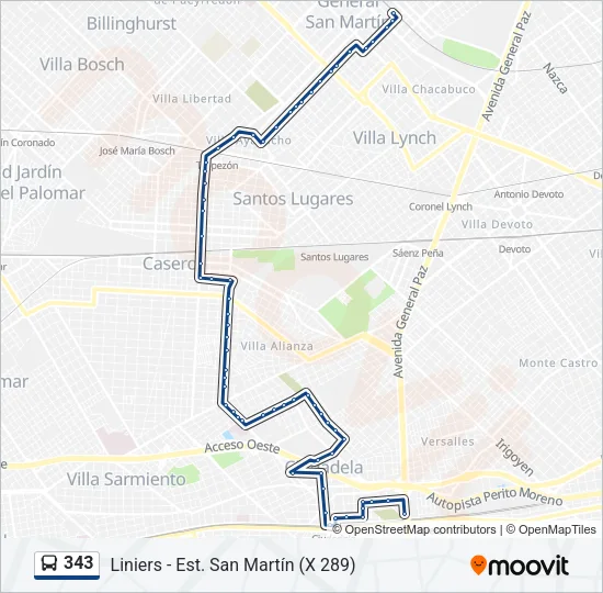 343 Colectivo Line Map