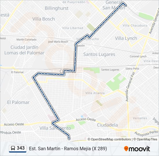 343 Colectivo Line Map