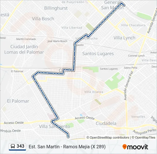 343 Colectivo Line Map