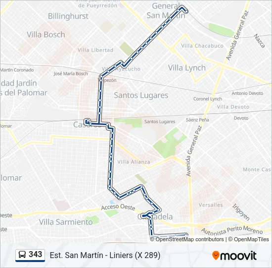 343 Colectivo Line Map