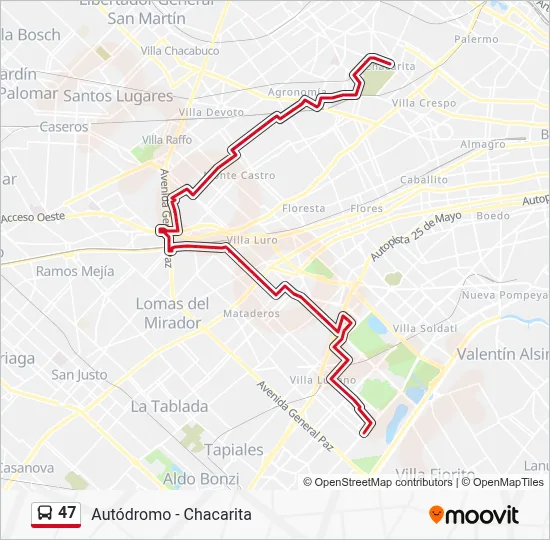 47 Colectivo Line Map