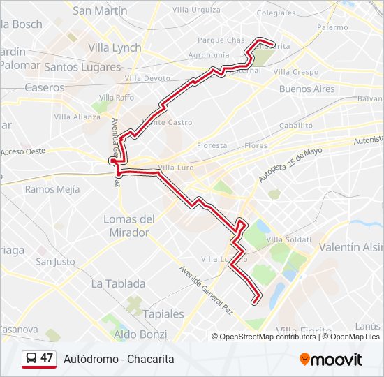 47 Colectivo Line Map